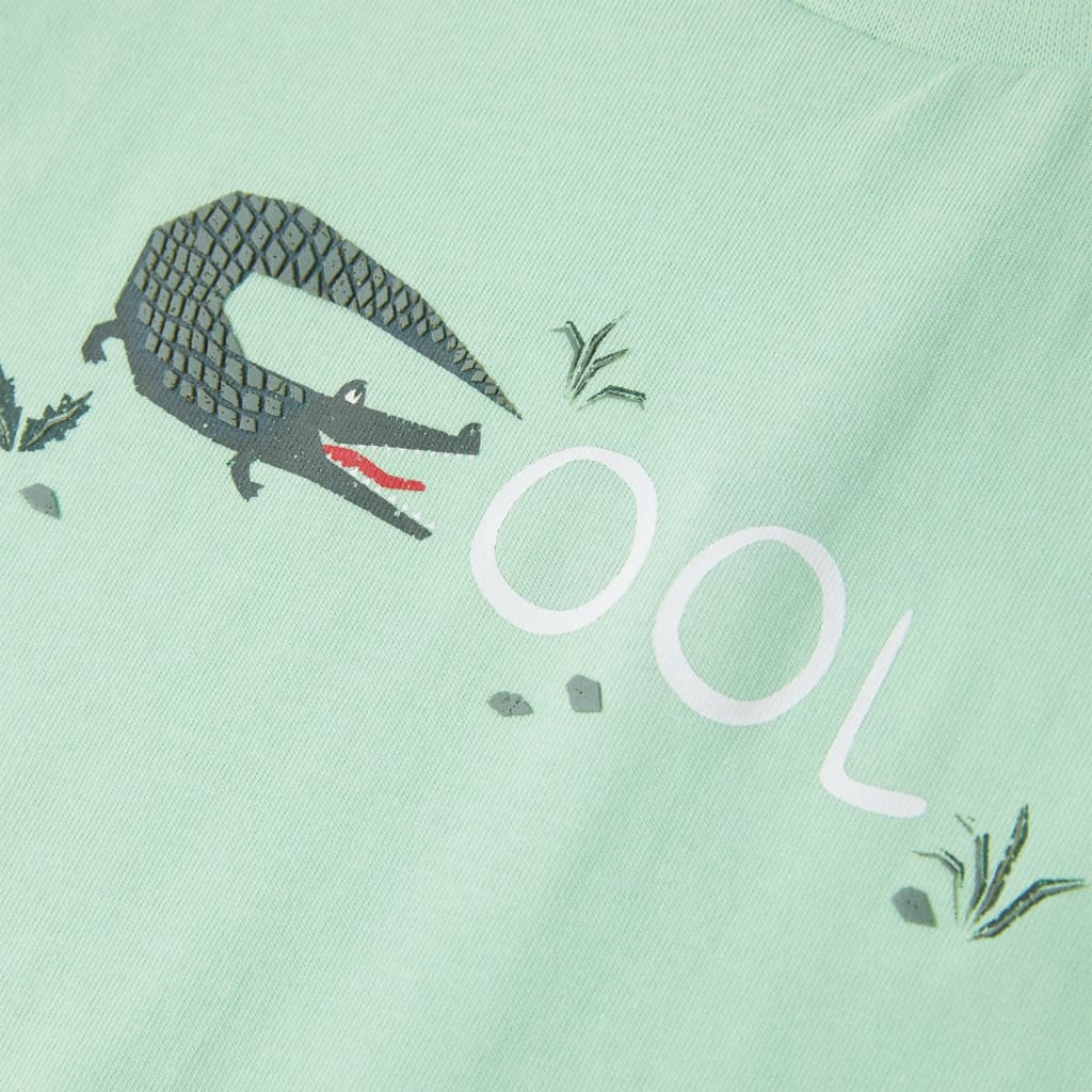 T-shirt manga curta para criança verde-claro 116