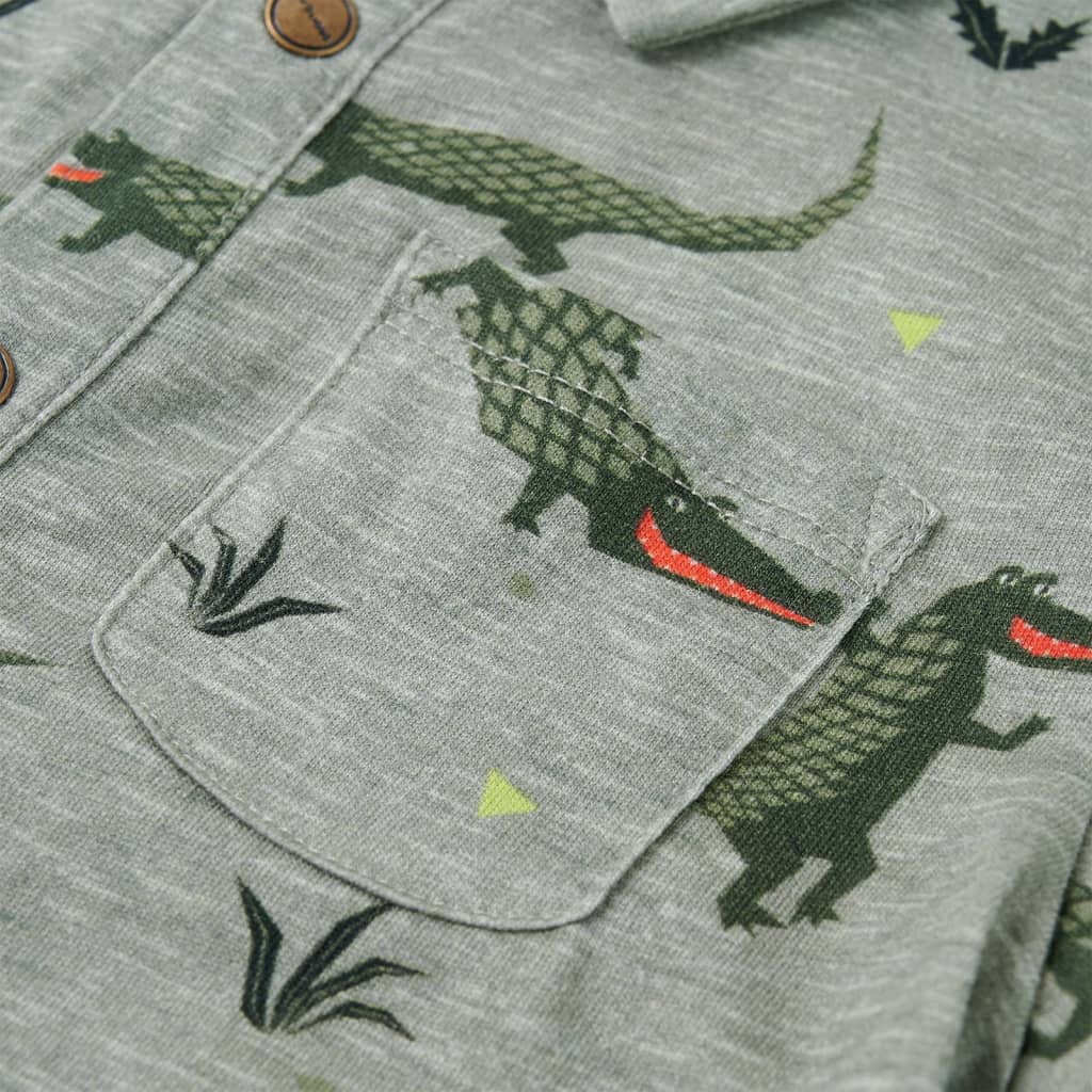 Camisa para criança cor caqui-claro mesclado 116