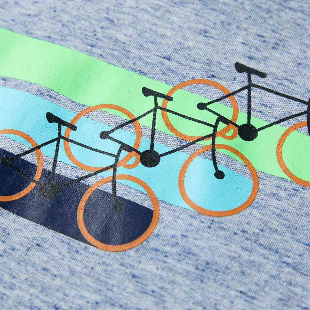 T-shirt de manga curta para criança ciano 140