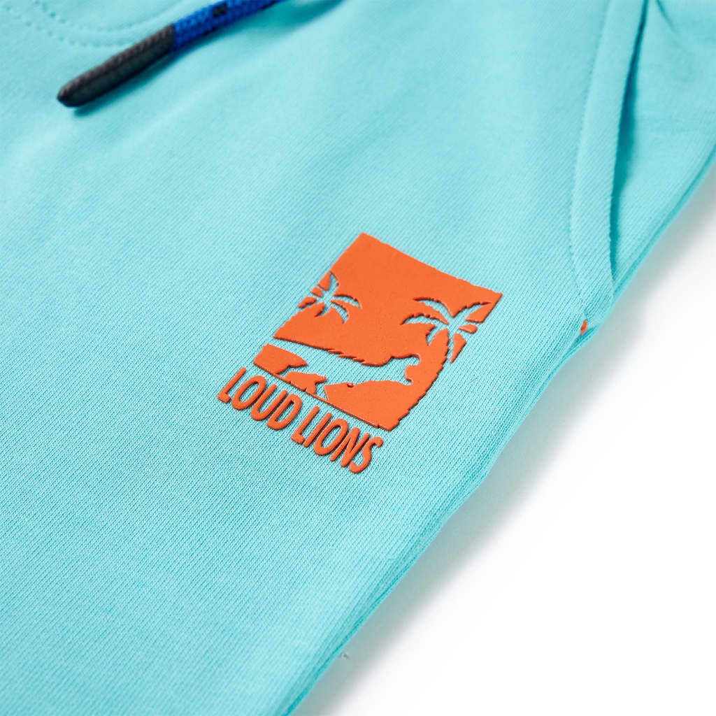 Calções de criança com cordão azul-água 128