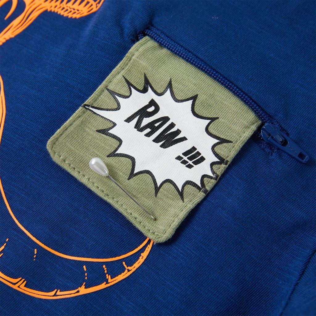 T-shirt de manga curta para criança azul-escuro 116