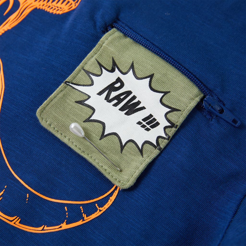 T-shirt de manga curta para criança azul-escuro 116