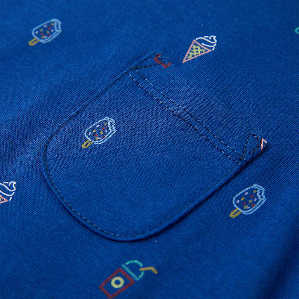 Camisola de manga cava para criança azul-escuro 128