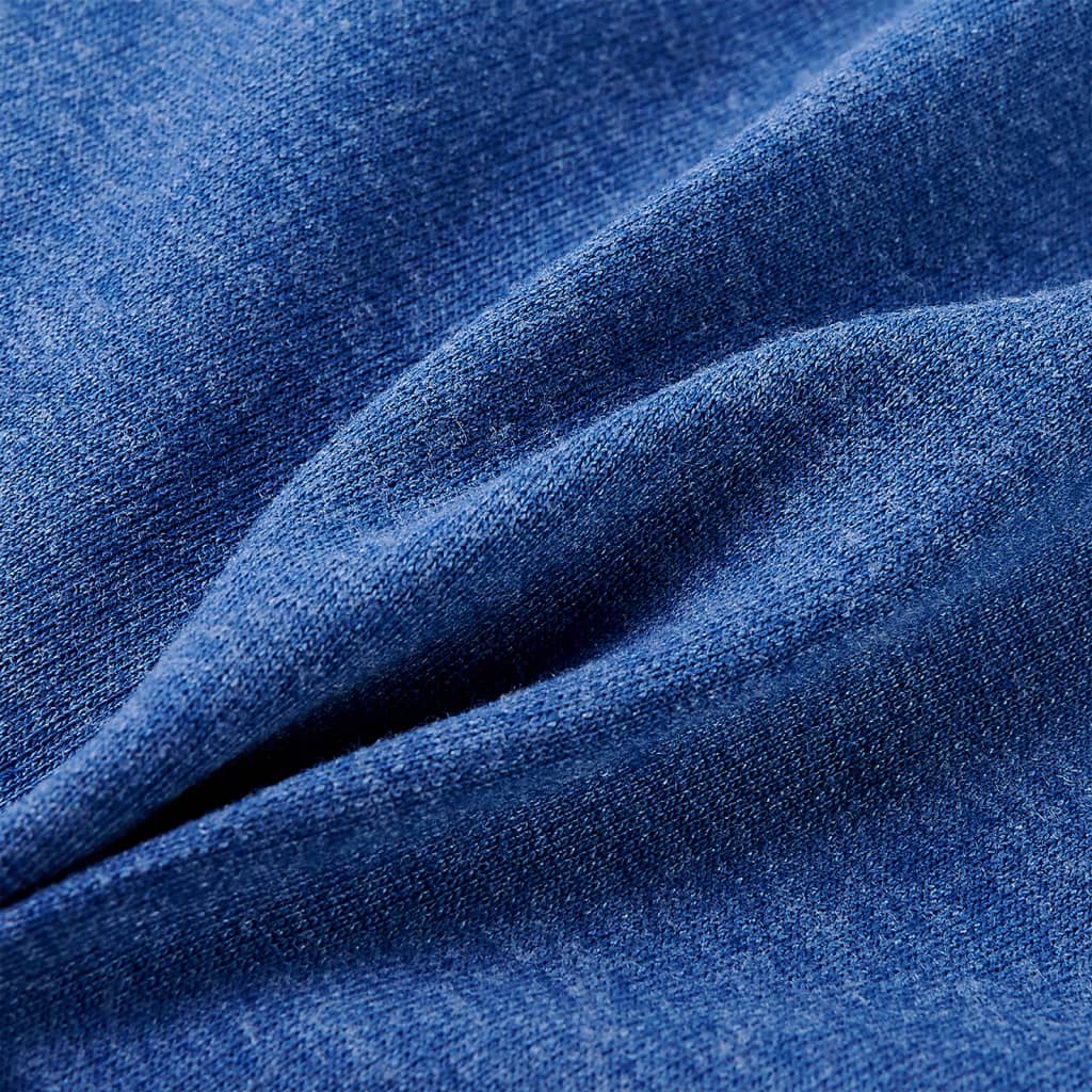 Sweatshirt para criança com capuz e fecho azul-escuro mesclado 104