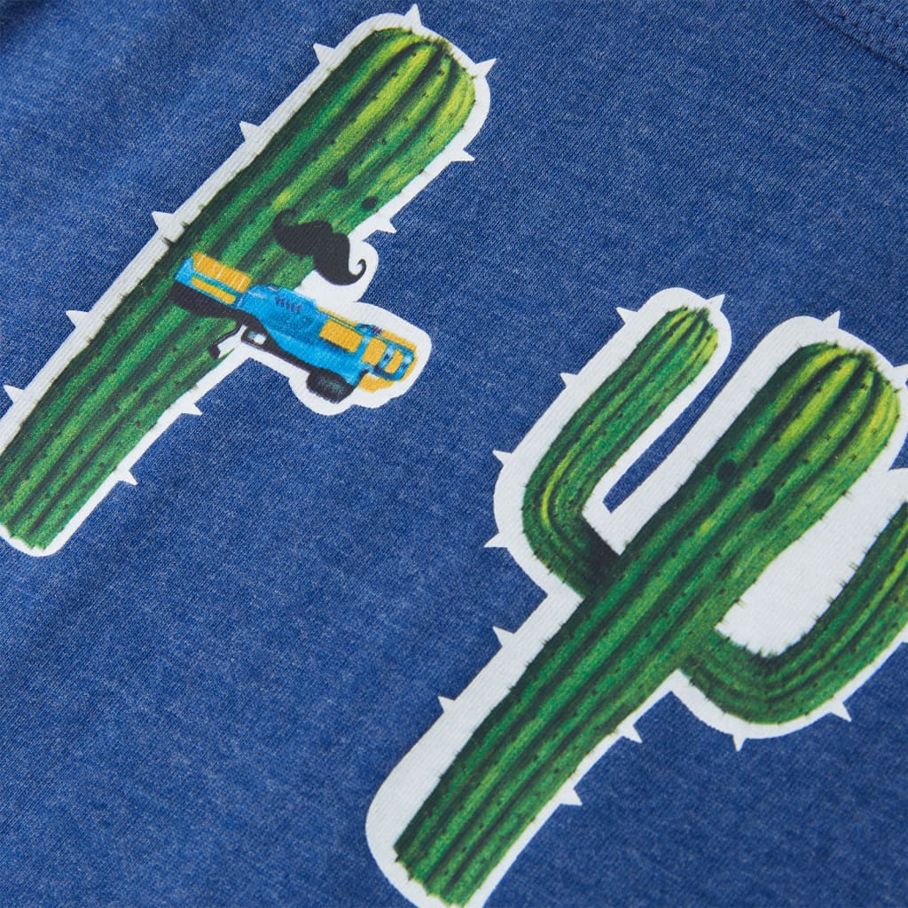 T-shirt de manga cava criança azul-escuro mesclado 116