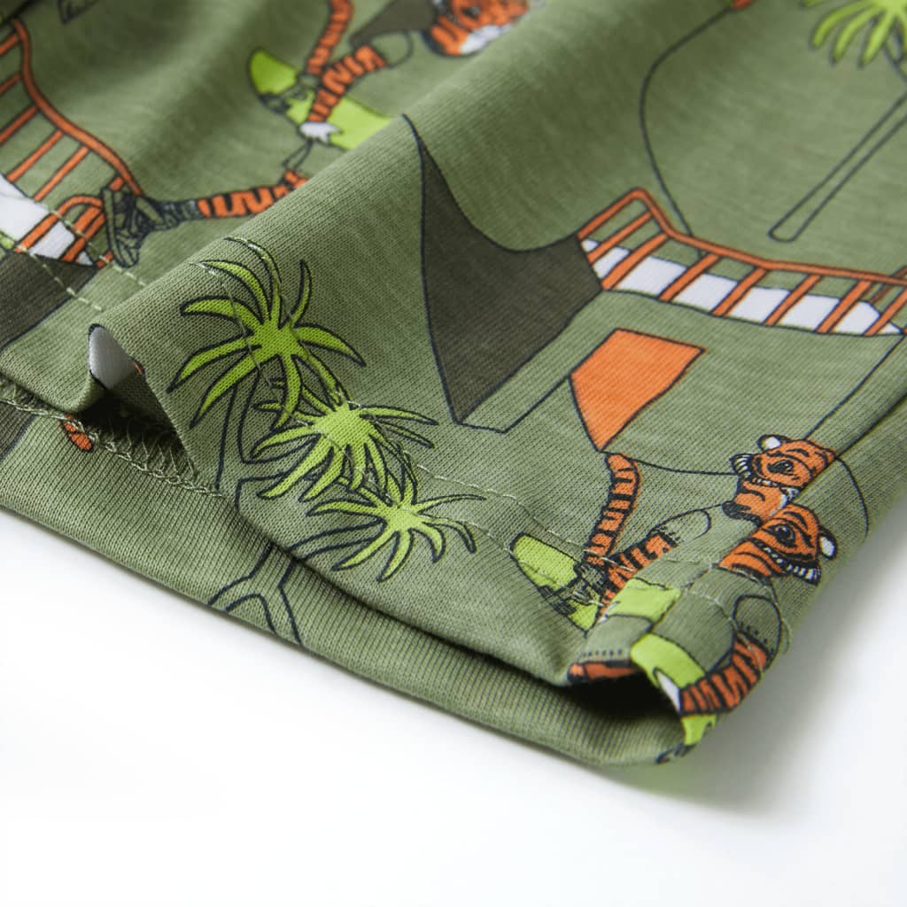 Pijama de manga curta para criança caqui-claro 140