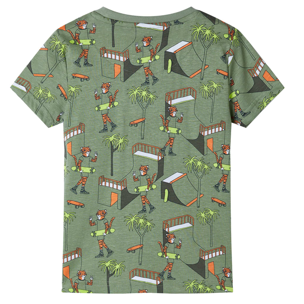 Pijama de manga curta para criança caqui-claro 140