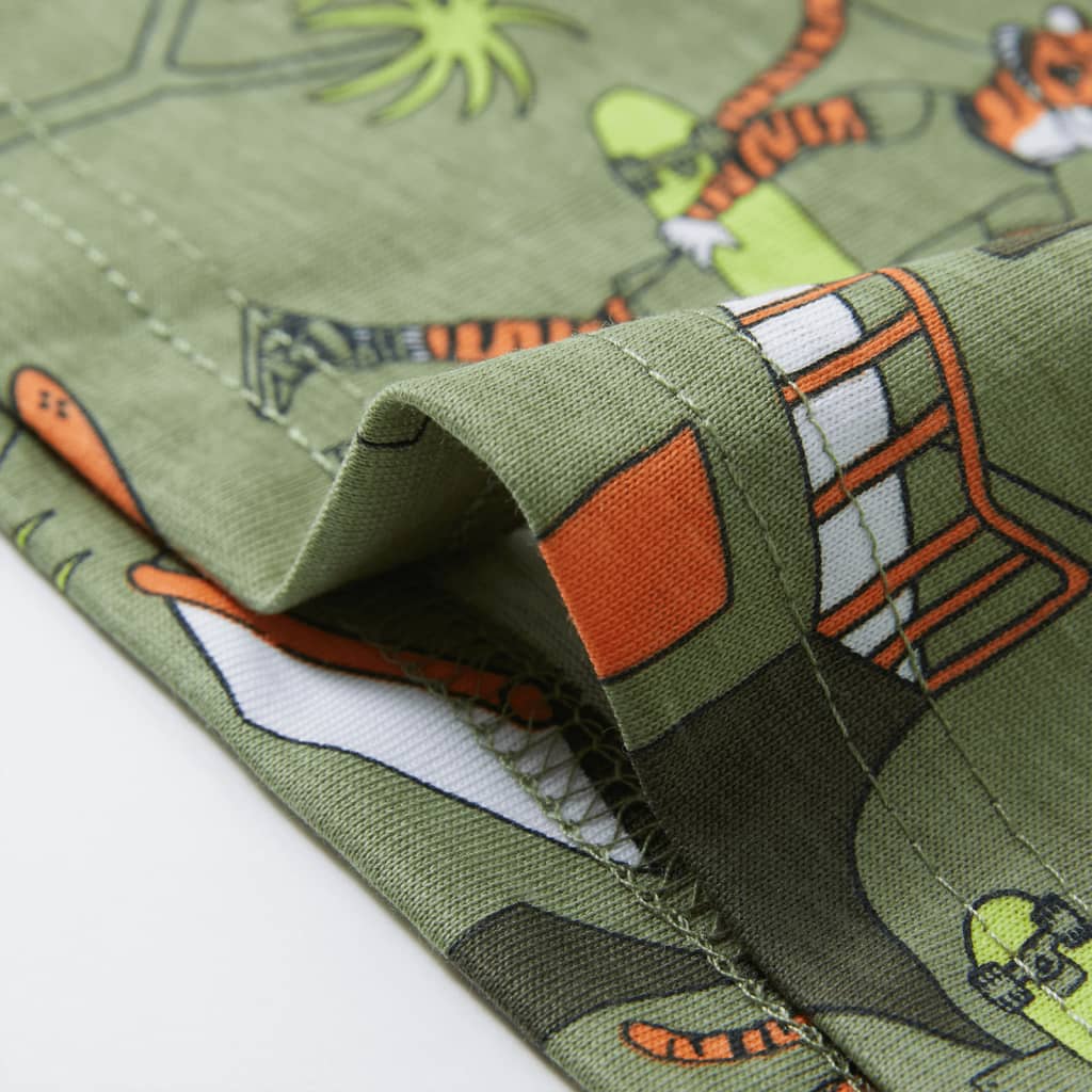Pijama de manga curta para criança caqui-claro 140