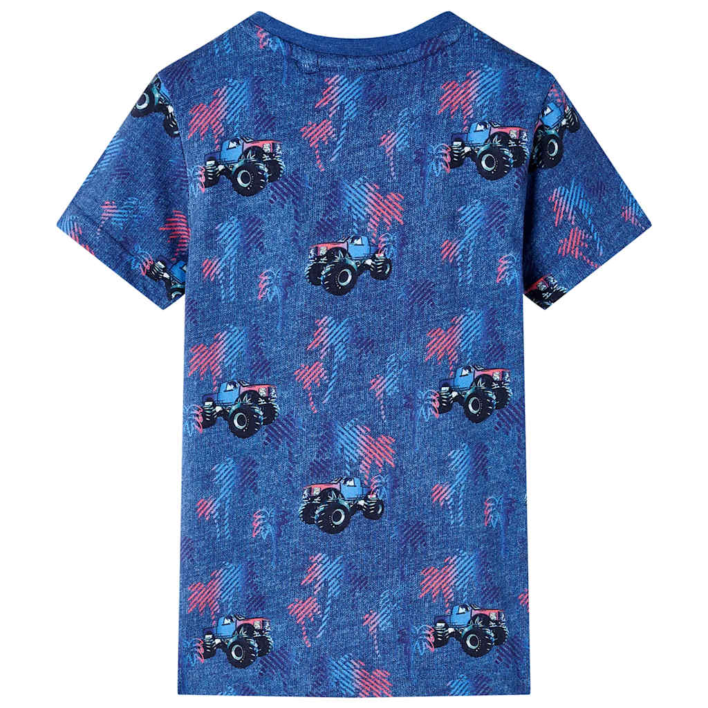 T-shirt infantil azul-escuro mesclado 140