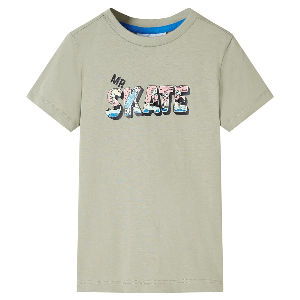 T-shirt infantil caqui-claro 140