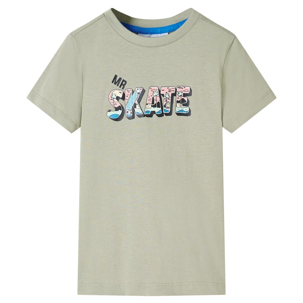T-shirt infantil caqui-claro 140