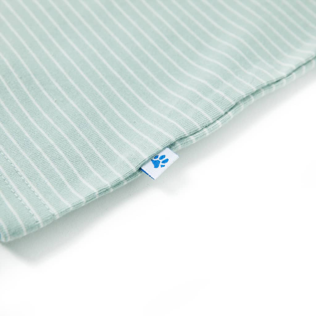 T-shirt para criança com riscas menta-claro 116