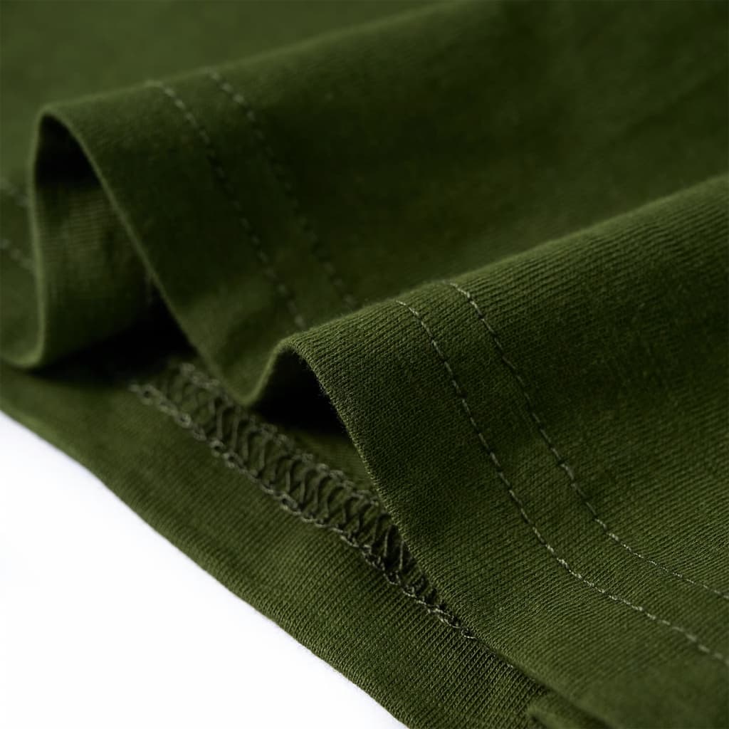 T-shirt de manga comprida para criança caqui-escuro 140