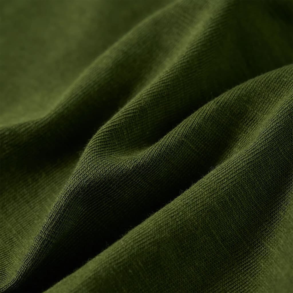 T-shirt de manga comprida para criança caqui-escuro 140