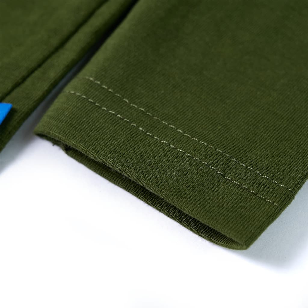 T-shirt de manga comprida para criança caqui-escuro 140