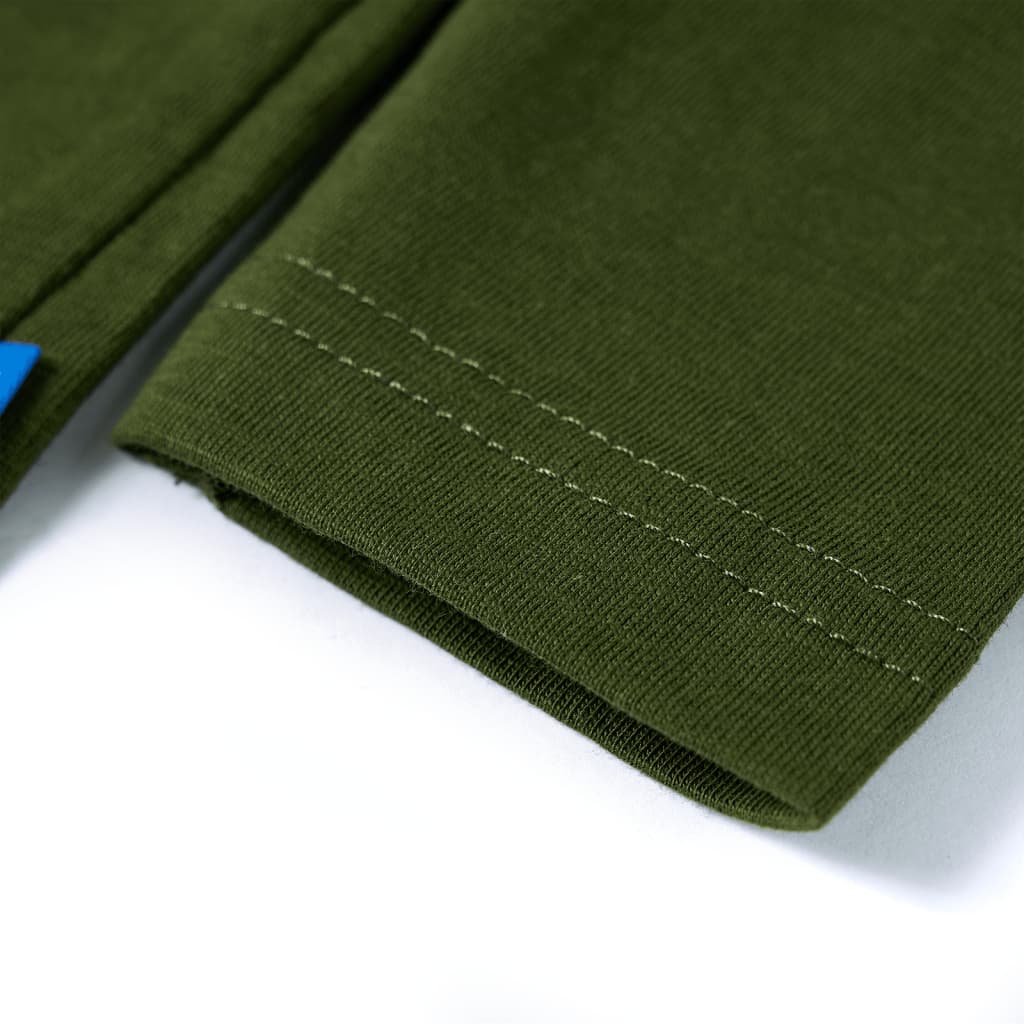 T-shirt de manga comprida para criança caqui-escuro 140