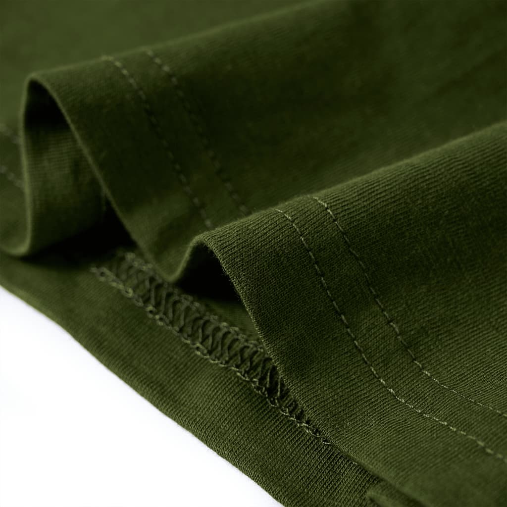 T-shirt de manga comprida para criança caqui-escuro 140