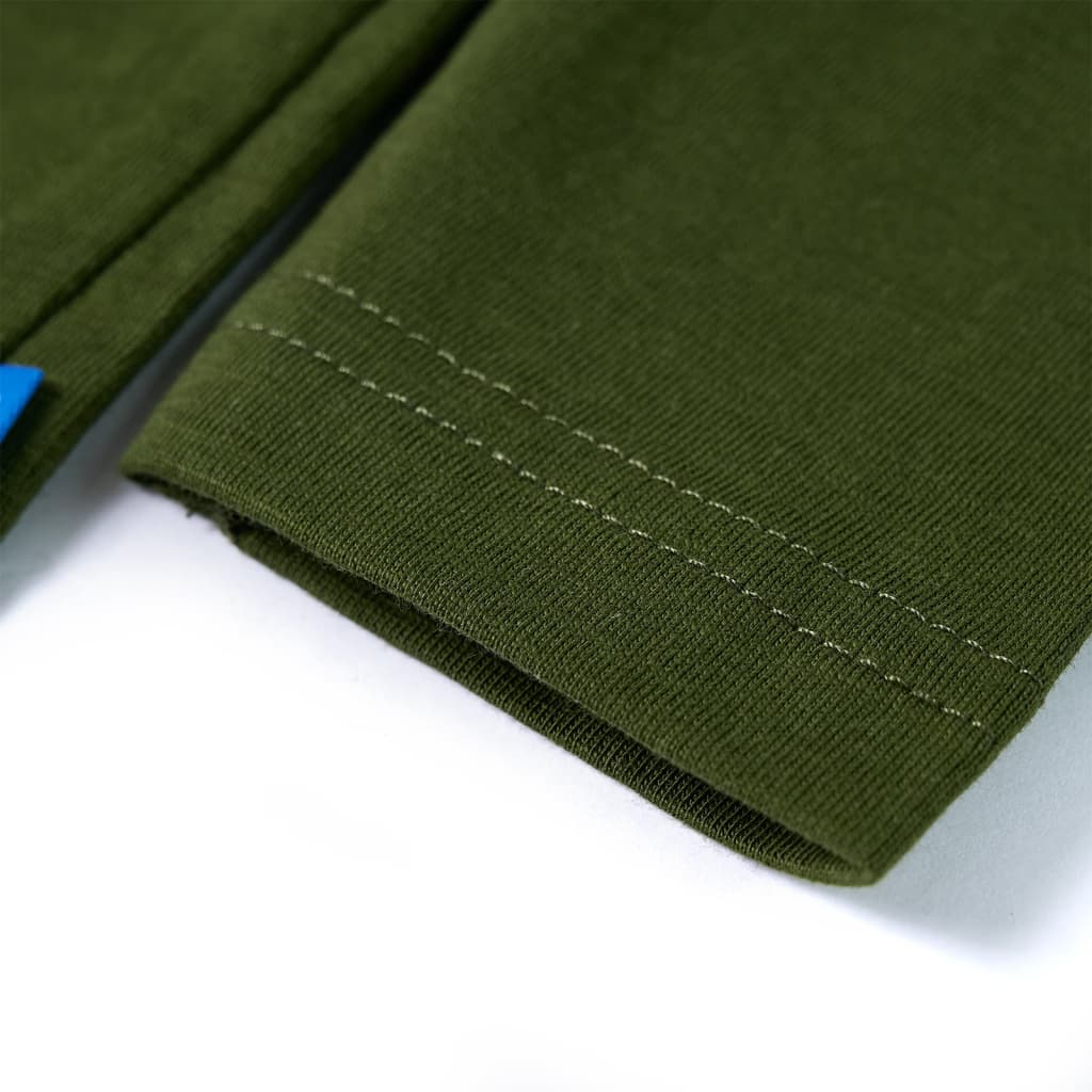 T-shirt de manga comprida para criança caqui-escuro 140