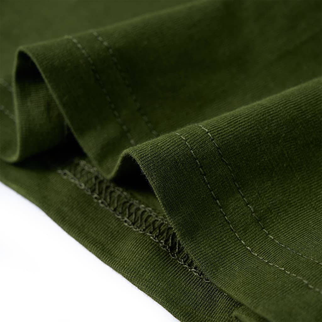 T-shirt de manga comprida para criança caqui-escuro 140