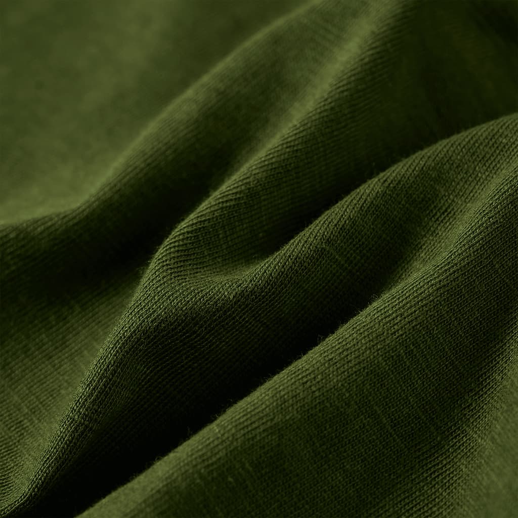 T-shirt de manga comprida para criança caqui-escuro 140