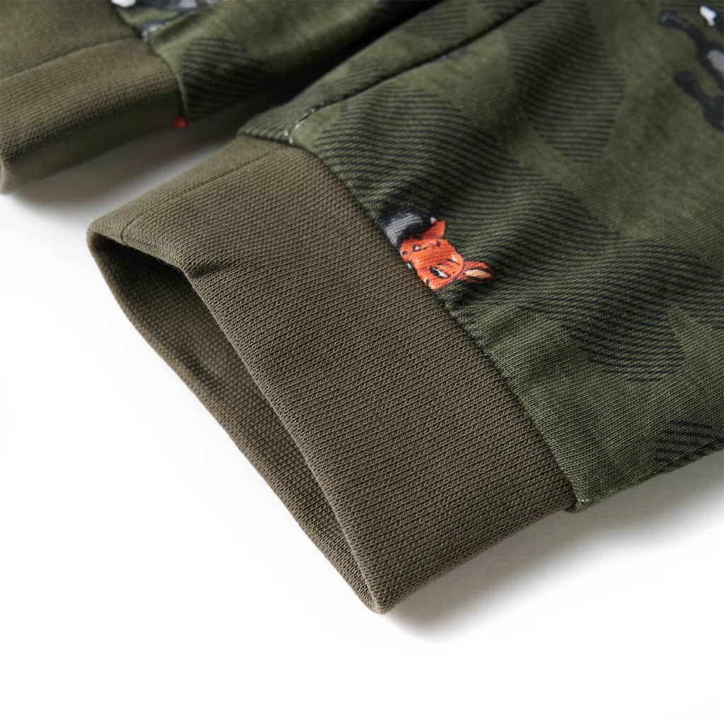 Pijama de manga comprida para criança cor caqui 128