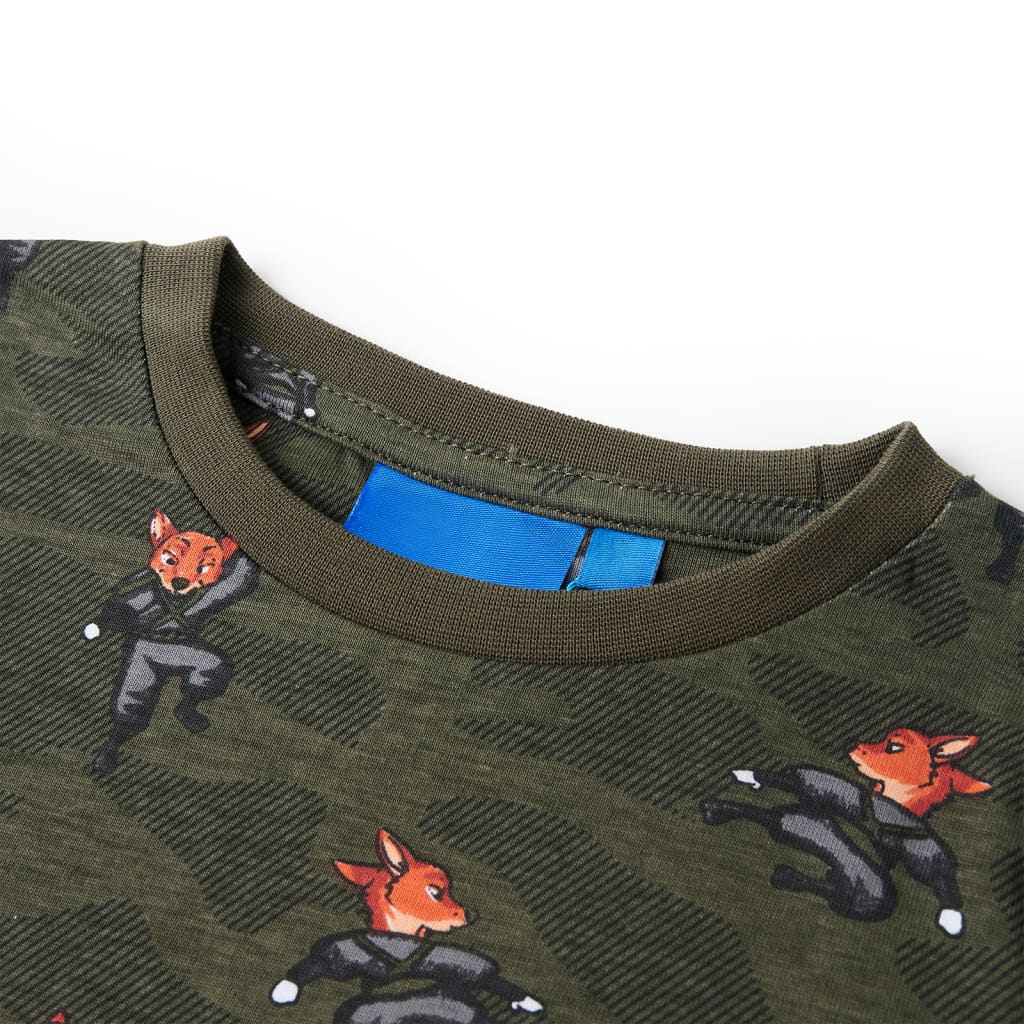 Pijama de manga comprida para criança cor caqui 128