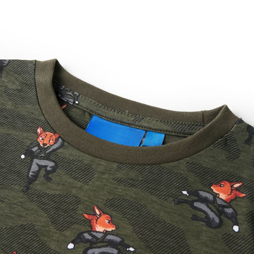 Pijama de manga comprida para criança cor caqui 128