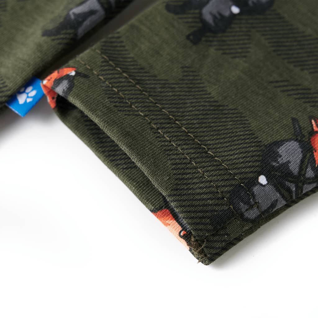 Pijama de manga comprida para criança cor caqui 128