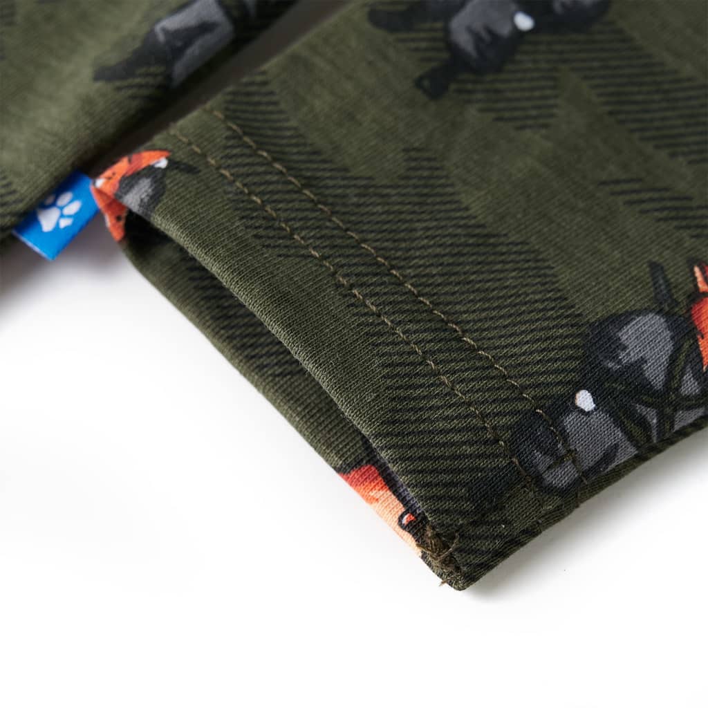 Pijama de manga comprida para criança cor caqui 128