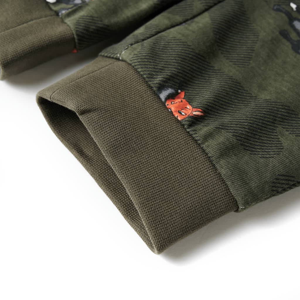 Pijama de manga comprida para criança cor caqui 128