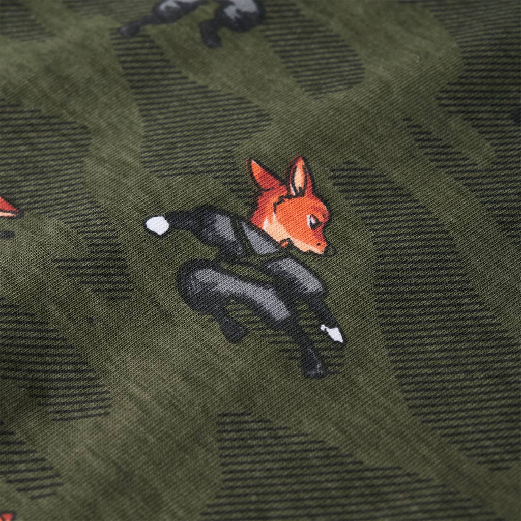 Pijama de manga comprida para criança cor caqui 128