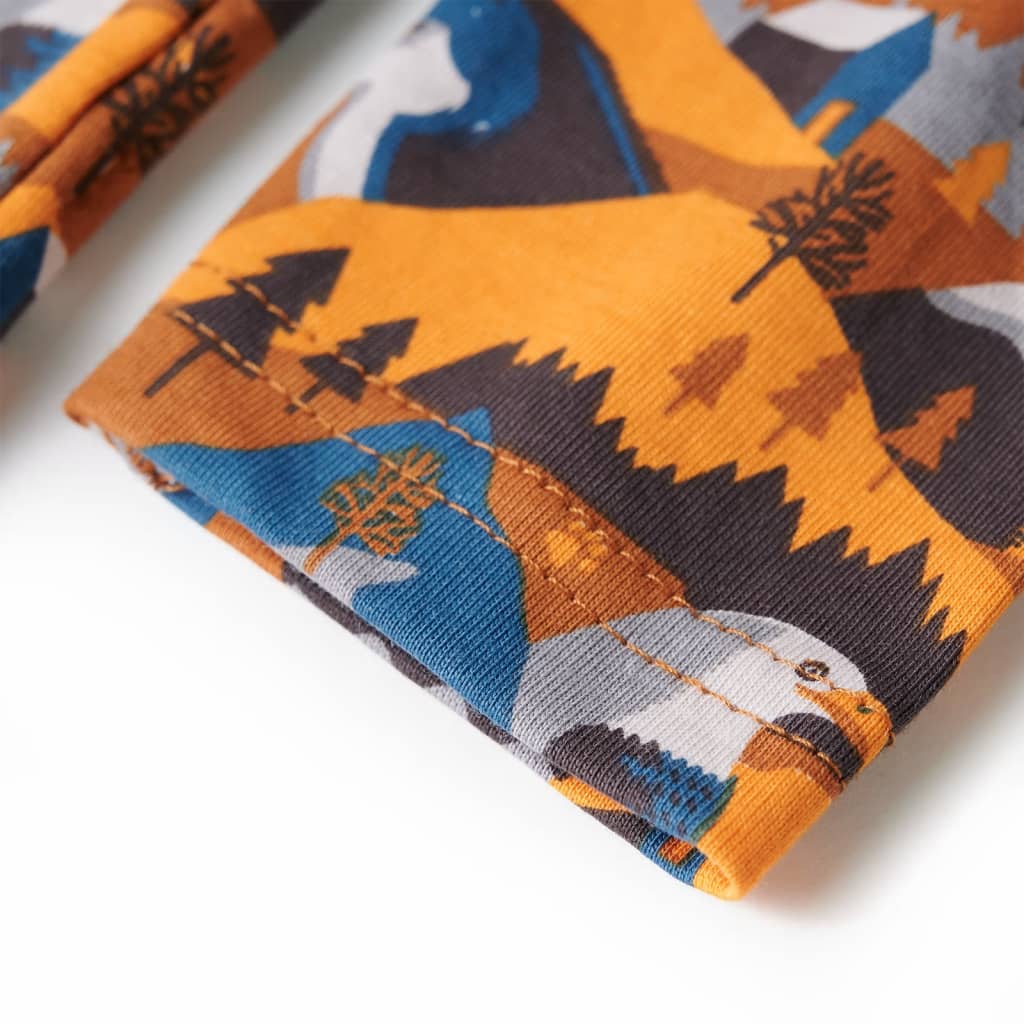 Pijama de manga comprida para criança conhaque 104