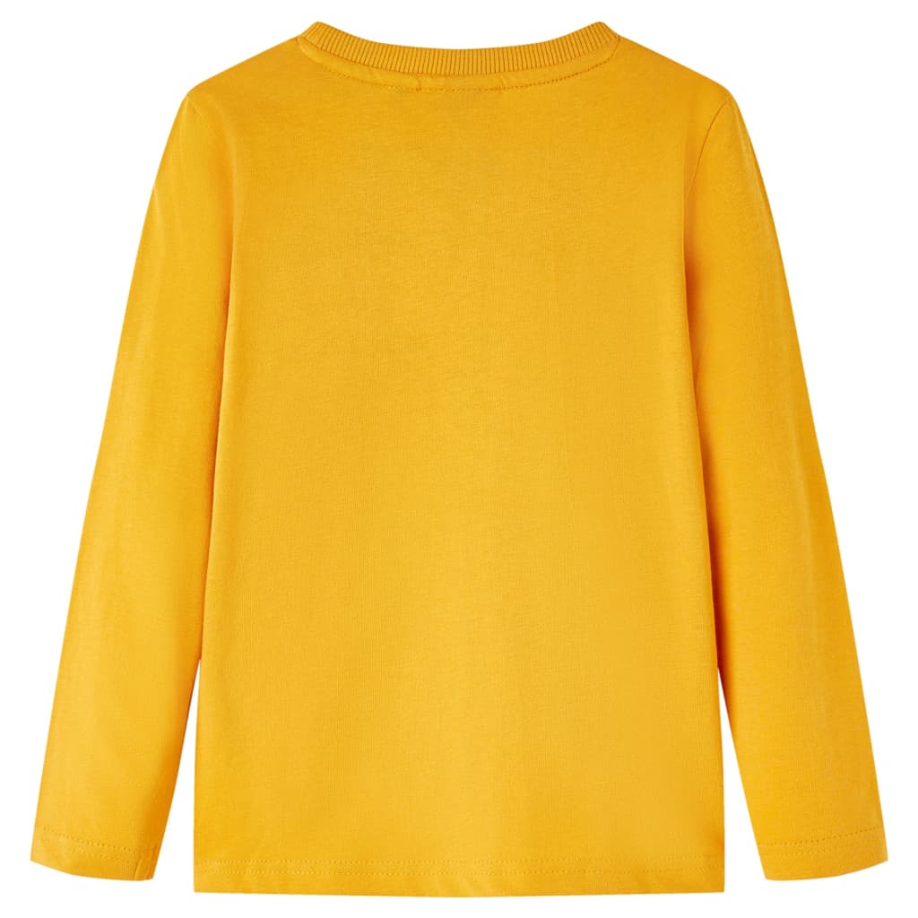 T-shirt de manga comprida para criança cor ocre 140