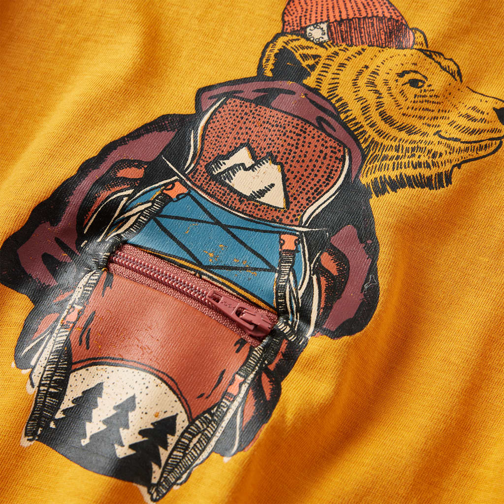 T-shirt de manga comprida para criança cor ocre 140