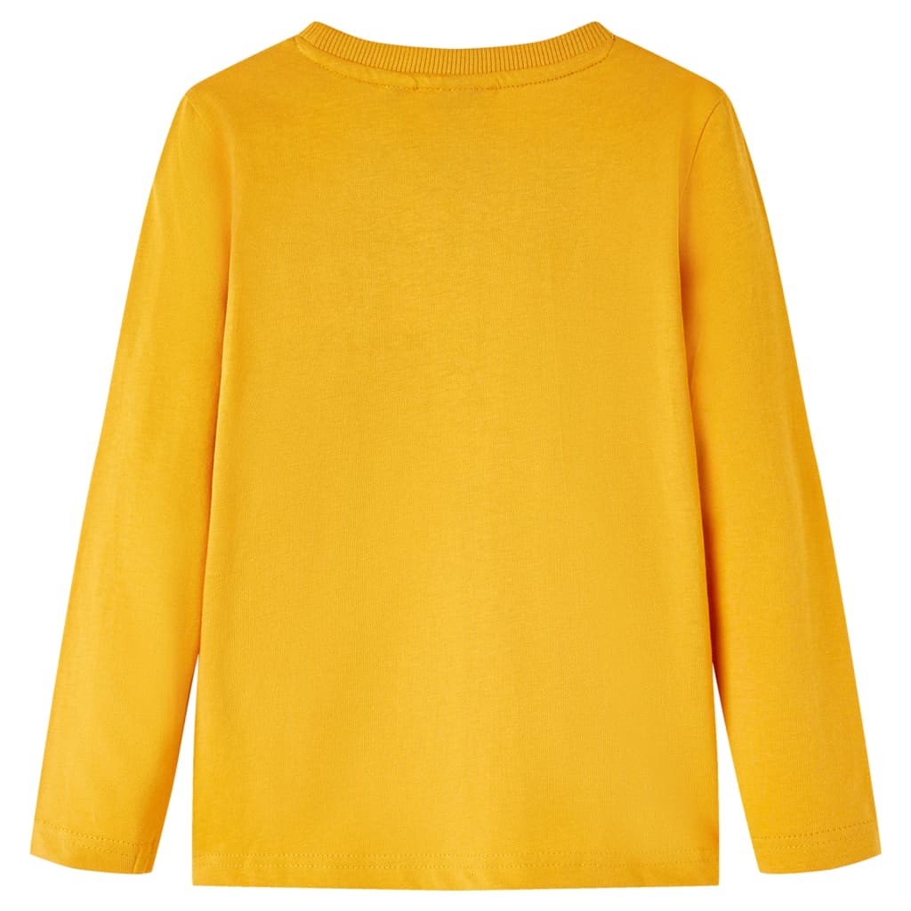 T-shirt de manga comprida para criança cor ocre 140