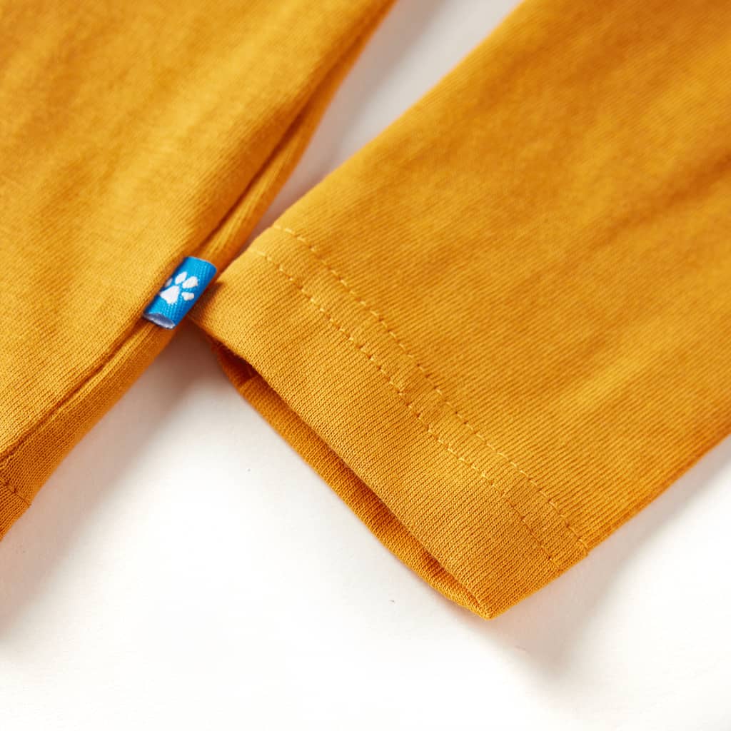 T-shirt de manga comprida para criança cor ocre 140