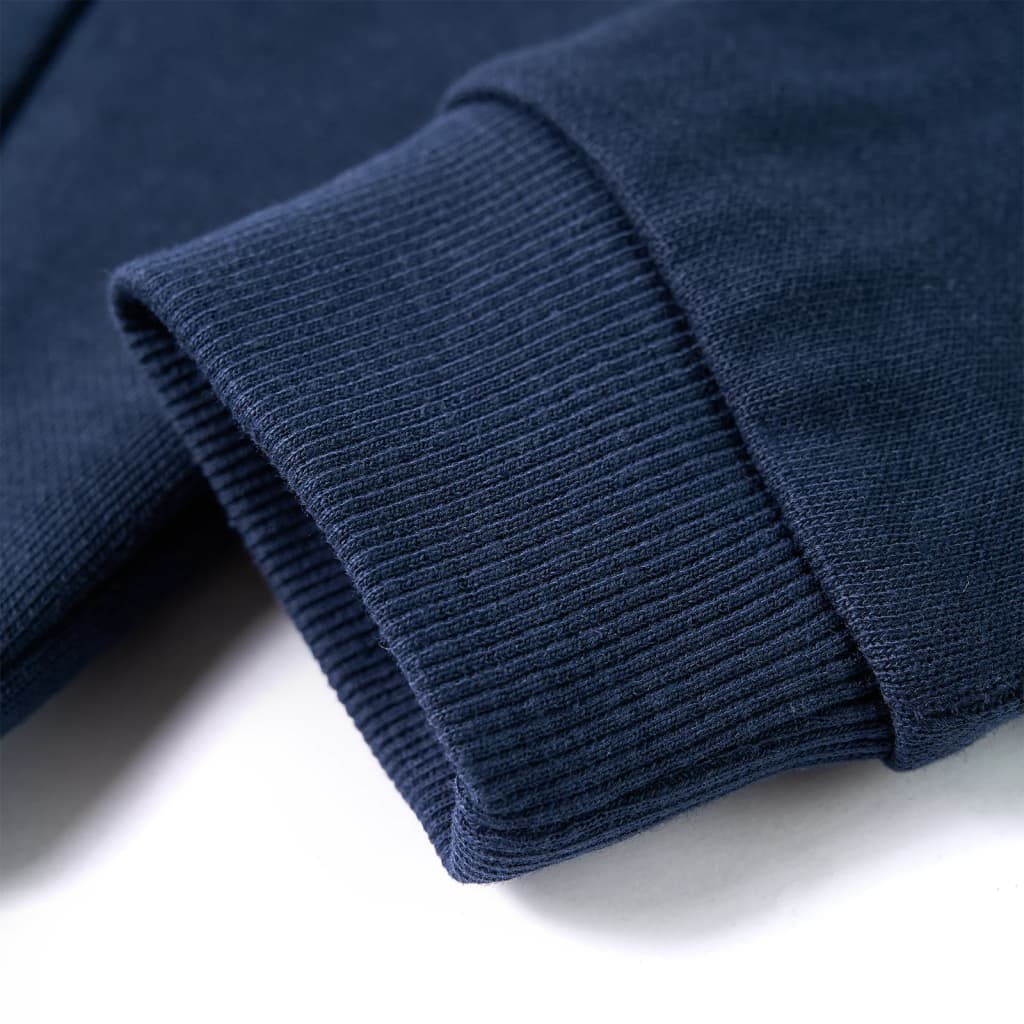 Sweatshirt para criança com capuz azul-marinho mesclado e laranja 128