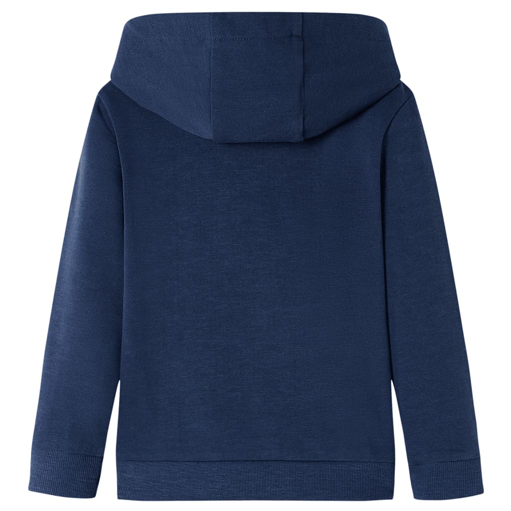 Sweatshirt para criança com capuz azul-marinho mesclado e laranja 128