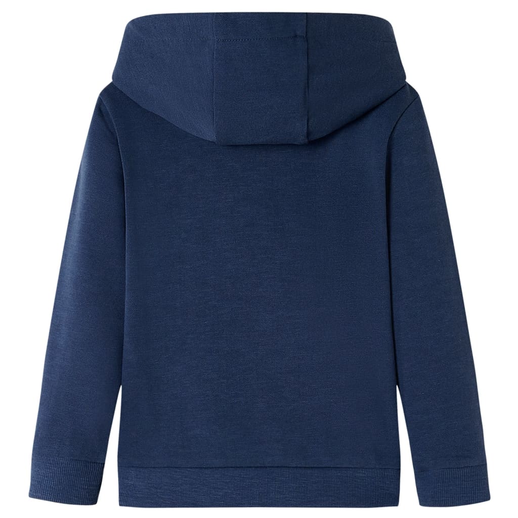 Sweatshirt para criança com capuz azul-marinho mesclado e laranja 128