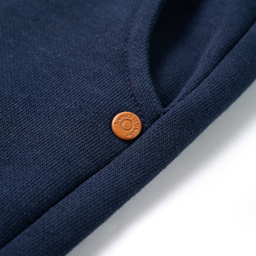 Calças de fato de treino para criança azul-marinho mesclado 140