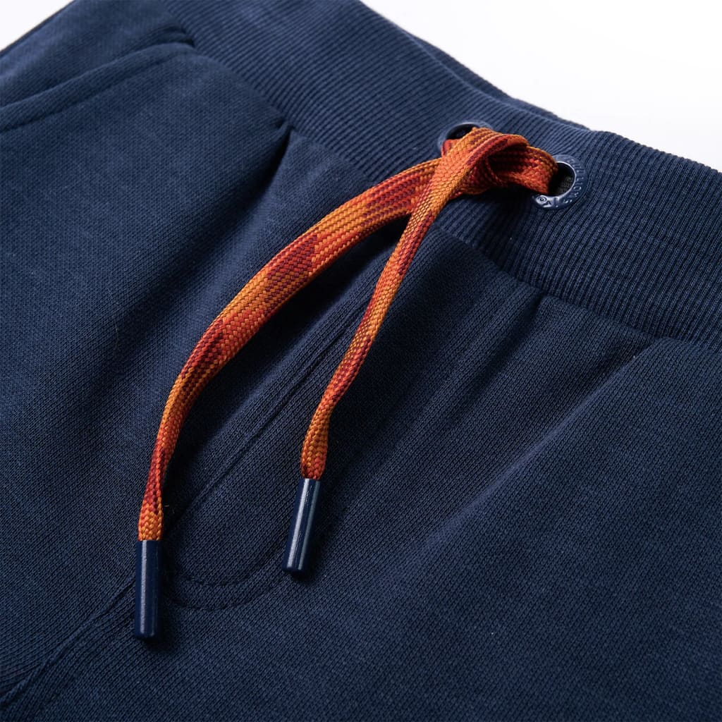 Calças de fato de treino para criança azul-marinho mesclado 140