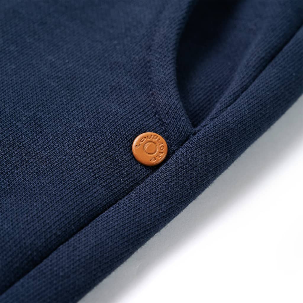 Calças de fato de treino para criança azul-marinho mesclado 140