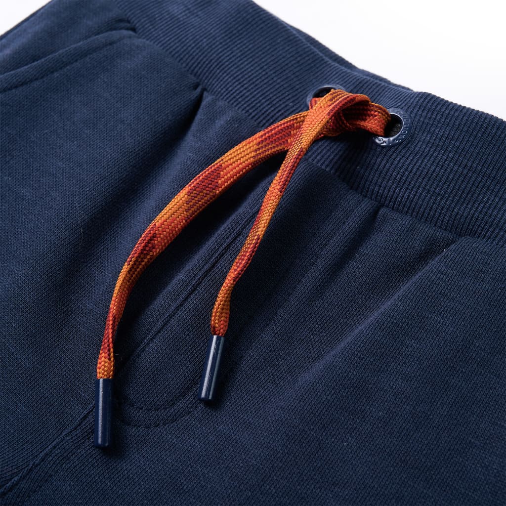 Calças de fato de treino para criança azul-marinho mesclado 140