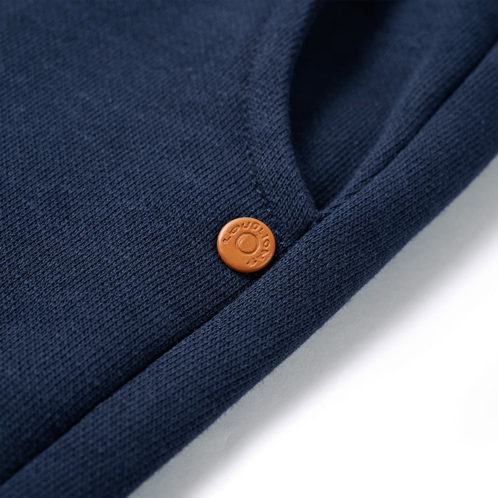 Calças de fato de treino para criança azul-marinho mesclado 140