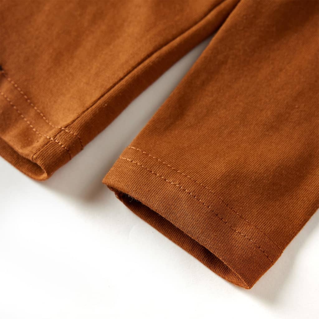 T-shirt de manga comprida para criança cor conhaque 128