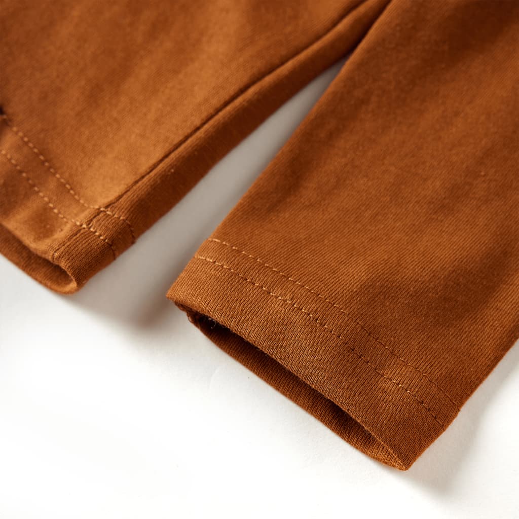 T-shirt de manga comprida para criança cor conhaque 128