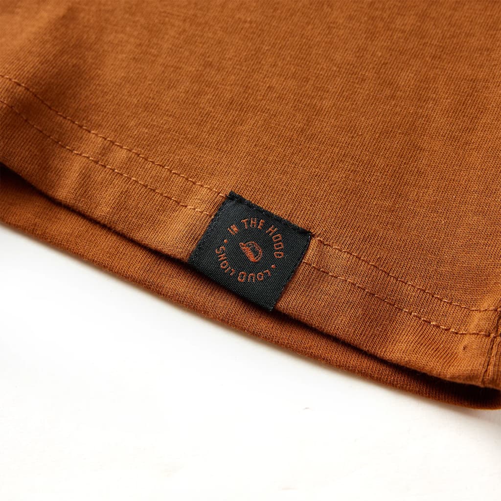 T-shirt de manga comprida para criança cor conhaque 128