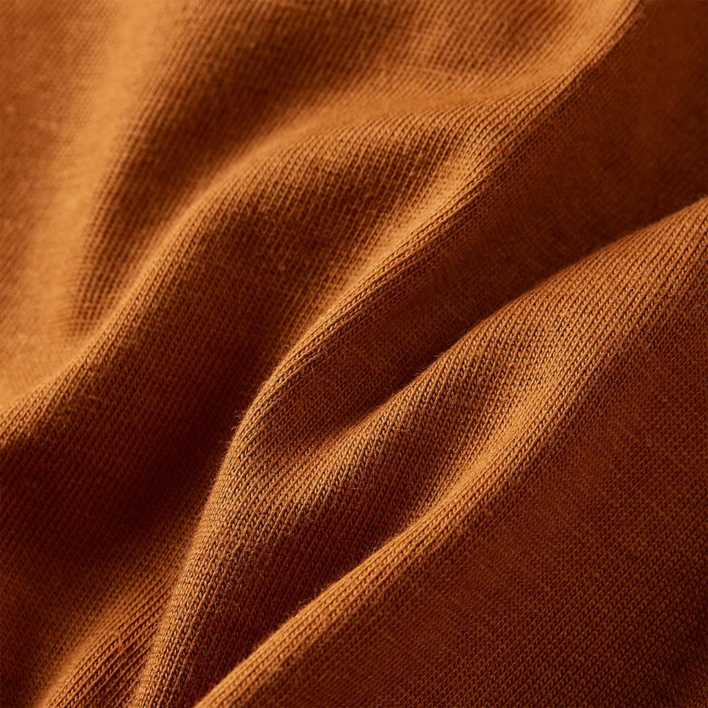 T-shirt de manga comprida para criança cor conhaque 128