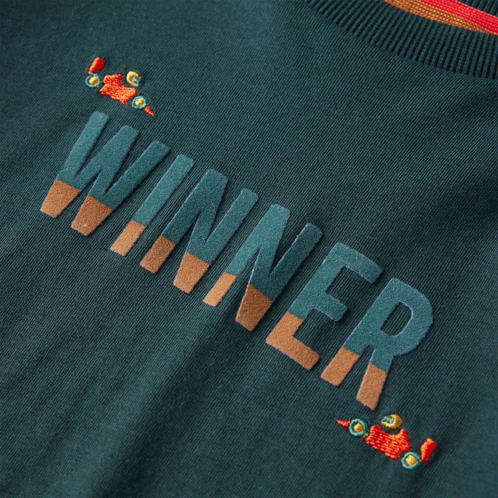 T-shirt de manga comprida para criança verde-escuro 116