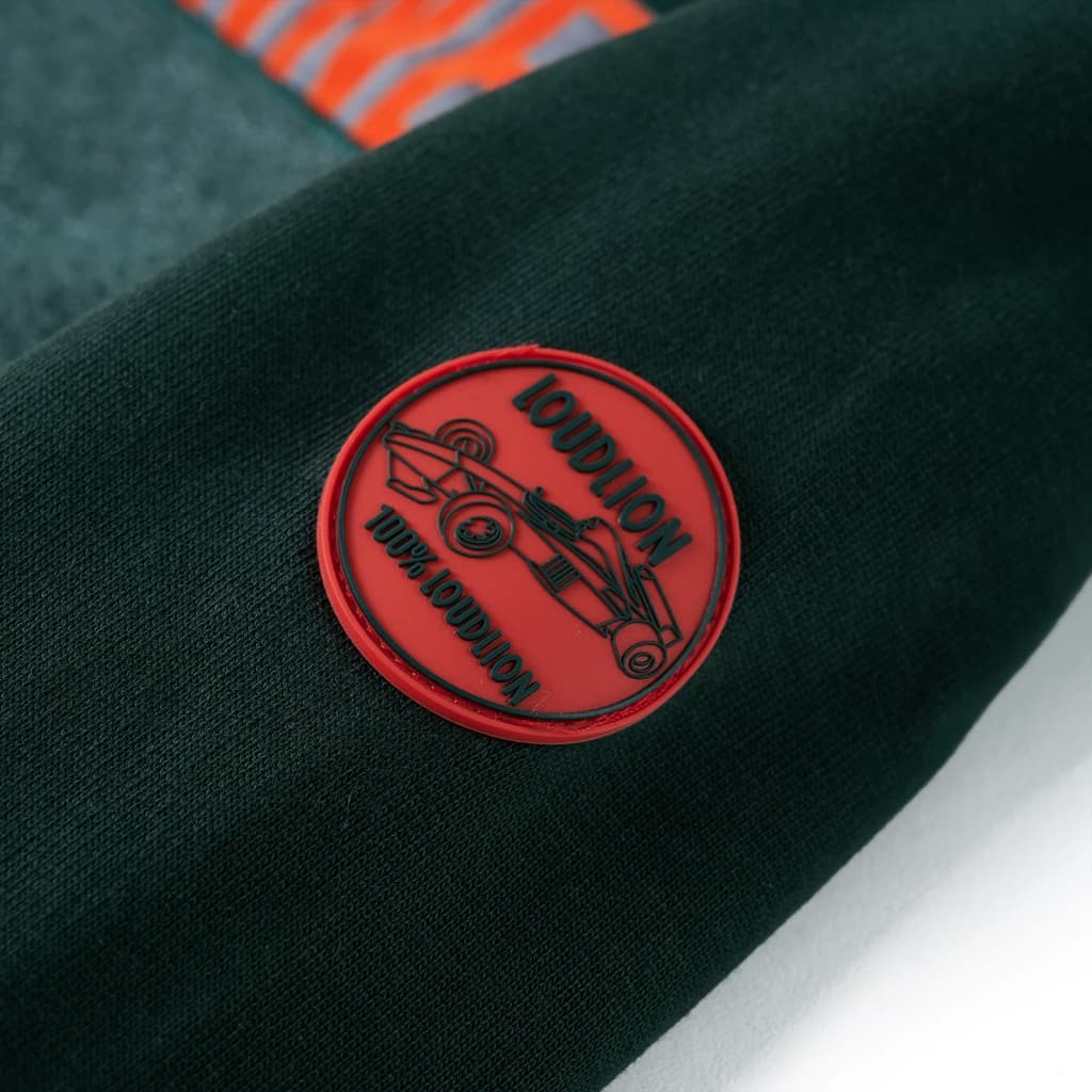 Sweatshirt com capuz verde-escuro 128